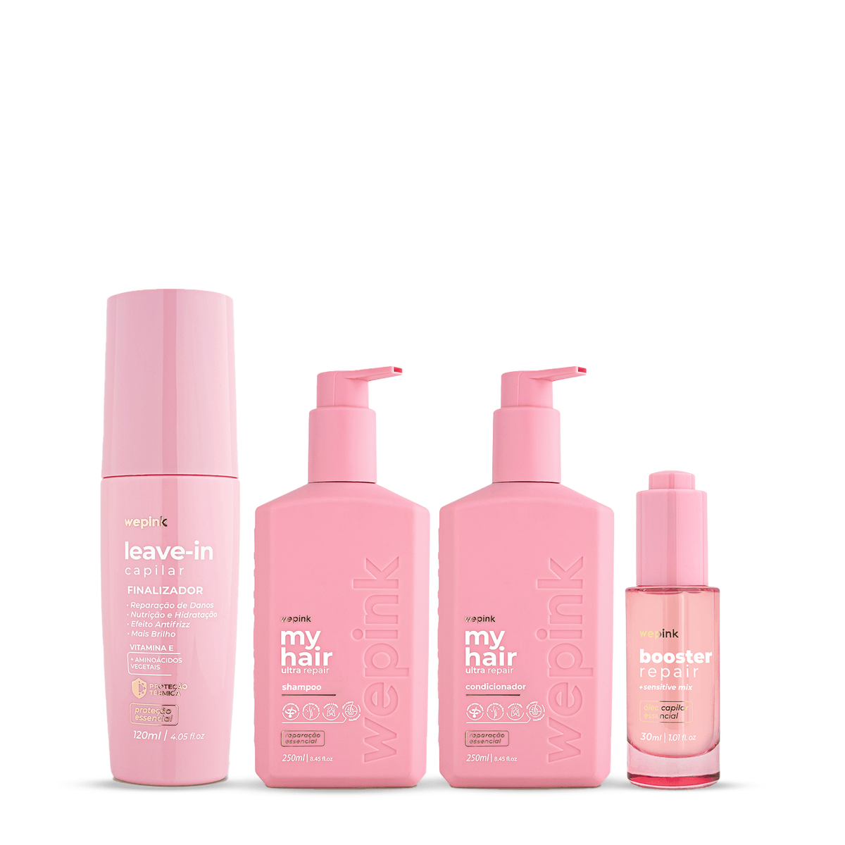 Kit Shampoo + Condicionador + Leave-in + Booster